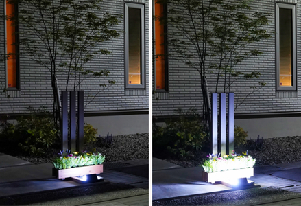 フランプF02型/LEDライト付きフラワースタンド ステンカラー　ライトスタンド 家 