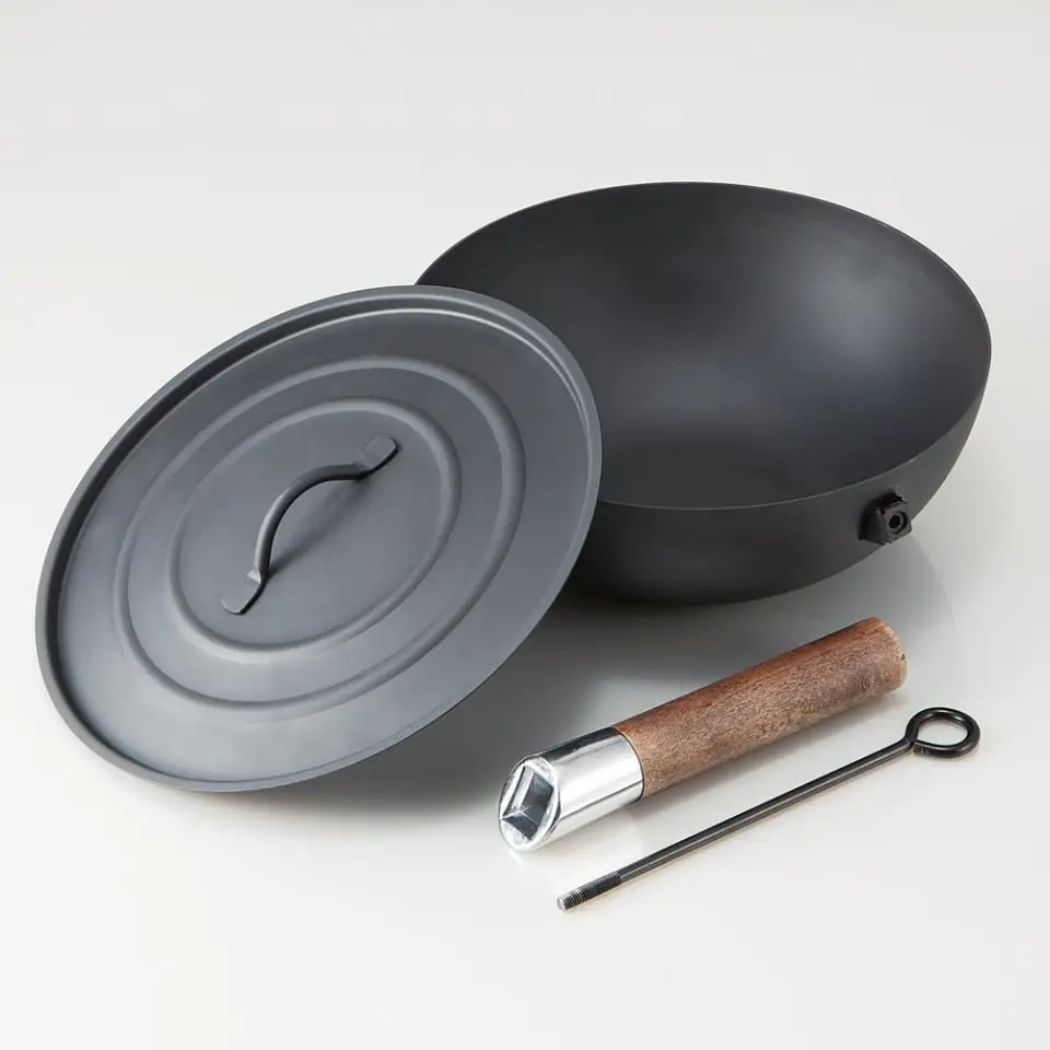 中華鍋 【アウトドア用中華鍋23cm 収納ケース付】 キャンプグッズ アウトドア コンパクト キャンプ 〈スケーター株式会社〉ソロキャンプ BBQ 21-003