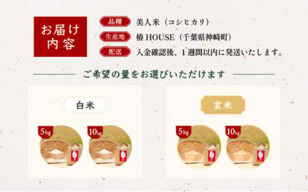 令和6年産 【美人米】白米10kg 【千葉県神崎町産】[002-a001]【精米 無洗米 米俵 コシヒカリ】