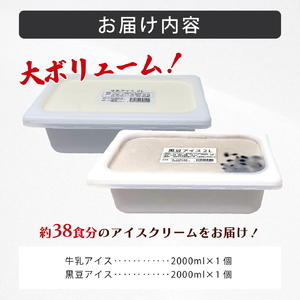 【大容量】丹波産牛乳アイスクリーム（2L×２種） アイスクリーム