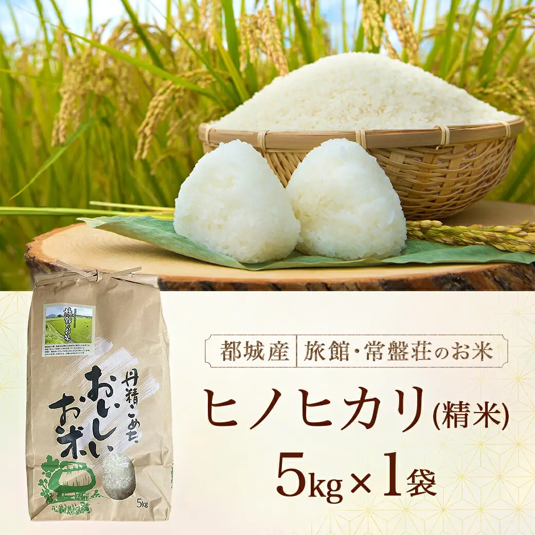 都城産ヒノヒカリ5kg【旅館・常盤荘のお米】〔14-J703〕_(都城市) 都城産 ヒノヒカリ 5kg×1袋 令和7年産 新米 食事 食卓 もちもち 食感 あっさり