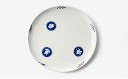 有田焼 月見うさぎ ペア楕円プレート【深川製磁】食器 器 うつわ 染付 2枚 セット aa018