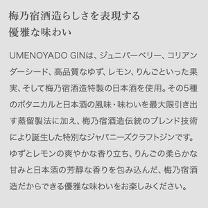 UMENOYADO GIN 750ml ／ 梅乃宿酒造 44度 ジン【umyd036】