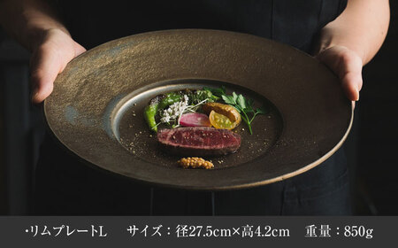 【美濃焼】　恩田陽子 リムプレート 皿 ゴールド 3サイズセット S M L 瑞浪市 / JS企画 食器 プレート おしゃれ セット [AZAZ025]