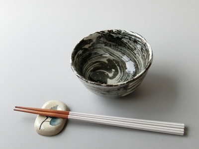 【唐津焼】中川自然坊窯 ご飯茶碗（夫婦碗）ペアセット ／ 刷毛目 茶碗【C052】