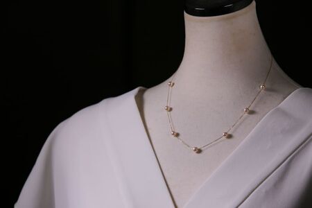 真珠 アクセサリー ネックレス パール 5.5mm 以上 6mm 未満 アコヤ真珠 ジュエリー 金具 K18 イエローゴールド / あこや真珠ステーションネックレス 5.5-6mm