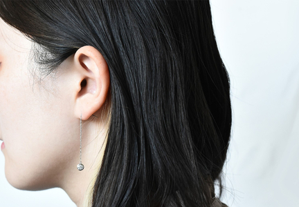 Pt900【D SI EX H&C】ダイヤモンドチェーンピアス　トータル0.5ct　K06057-H