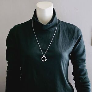 真珠 パール 5.5mm 6mm 5.5ミリ 6ミリ ペンダント アクセサリー アコヤ真珠 あこや 三重 伊勢志摩 ジュエリー 日常使い / カジュアルに楽しむ、シルバーロングペンダント「サ ークル」