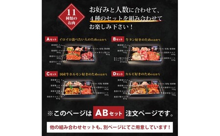 焼肉セット お肉のお弁当 ABセット 焼肉セット【800g 約4〜6人前】