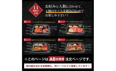 お肉のお弁当セット AB 毎月届く 焼肉 お肉のお弁当セット【定期便2回】