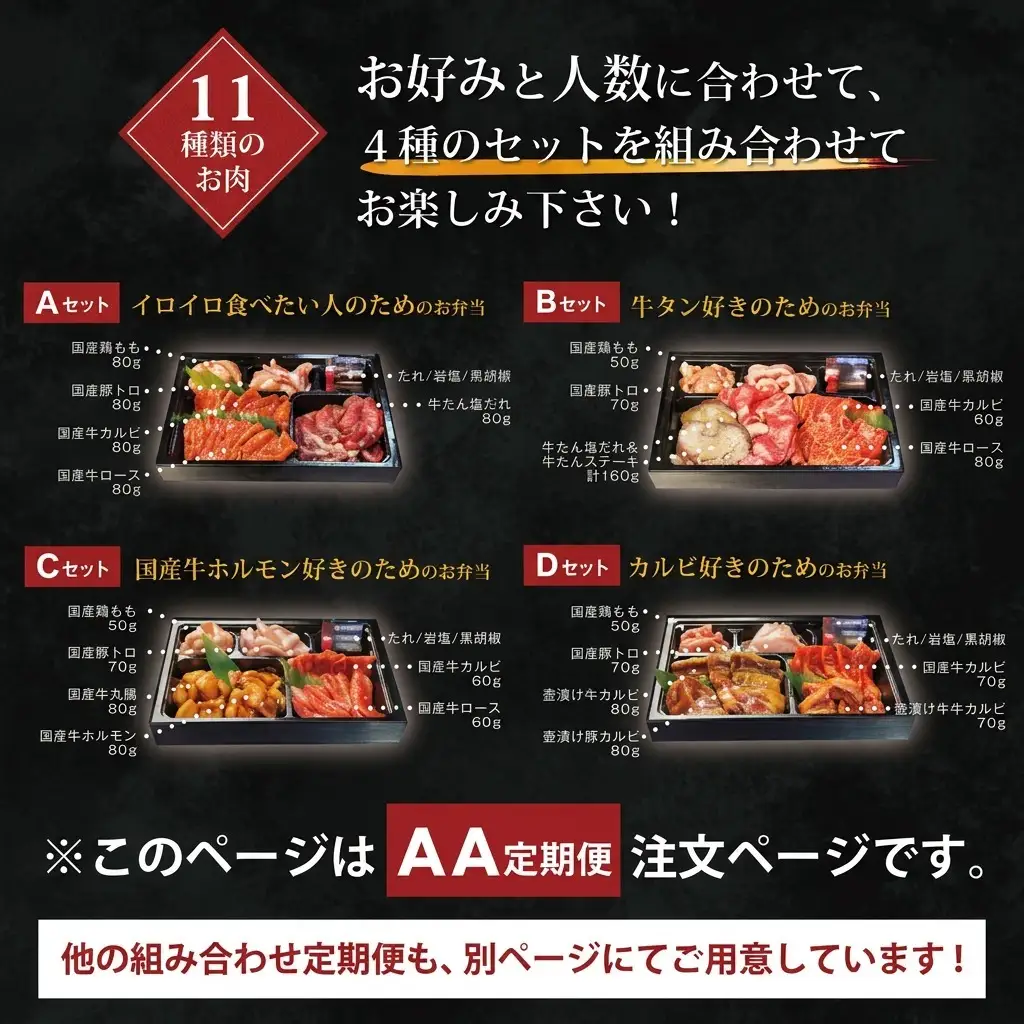 お肉のお弁当セット AA 毎月届く 焼肉 お肉のお弁当セット【定期便2回】