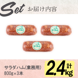 【業務用 訳あり】サラダ ハム (計2.4kg) a5-328