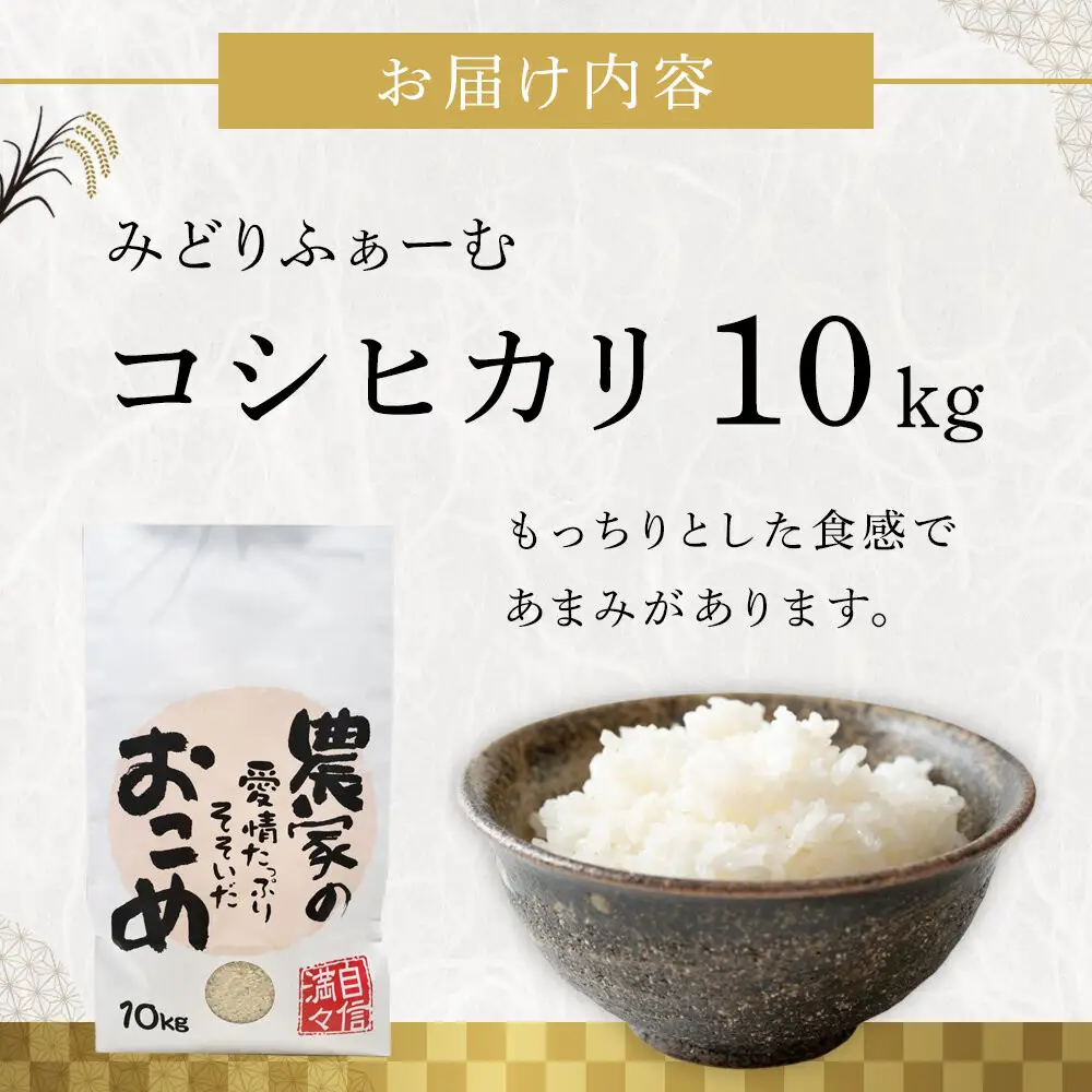 【令和8年産】みどりふぁーむのコシヒカリ 10kg 米 お米 白米