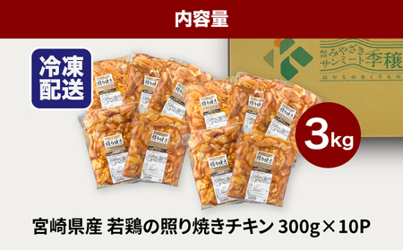 簡単調理 宮崎県産若鶏の照り焼きチキン 小分け 3kg(300g×10P)_K16_0166_1
