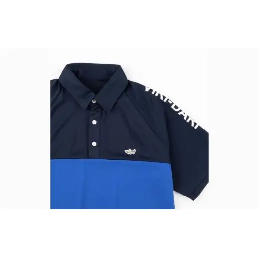 再生ポリエステル使用 サステナブル・ゴルフウェア・ブランド  VIRI DARI ( ヴィリダリ ) GOLF のウェア メンズラグラン半袖ポロ ネイビー/ブルーL【ゴルフ ゴルフウェア GOLF VIRIDARI ヴィリダリ ブランド おしゃれ サステナブル 吸水 速乾 UV ケア 着心地 デザイン おすすめ 四日市 四日市市 三重県 贈り物 プレゼント スポーツ アパレル】