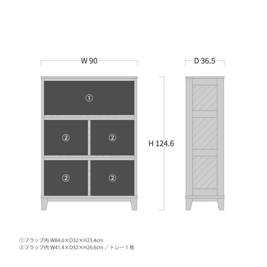 旭川家具 山室家具製作所 ココ キャビネット3段 ウォールナット 【 国産 無垢 インテリア 木製 ナチュラル キャビネット 食器棚 キッチンボード 収納 キッチン 北海道 】_04586
