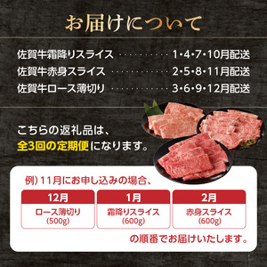中山牧場 佐賀牛すき焼き しゃぶしゃぶ定期便 ／ 牛肉定期便【Z115_03】