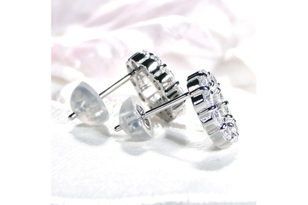 ピアス PT900 プラチナ ダイヤ 0.8ct サークル ラウンドモチーフ スタッドピアス【f208-pt】
