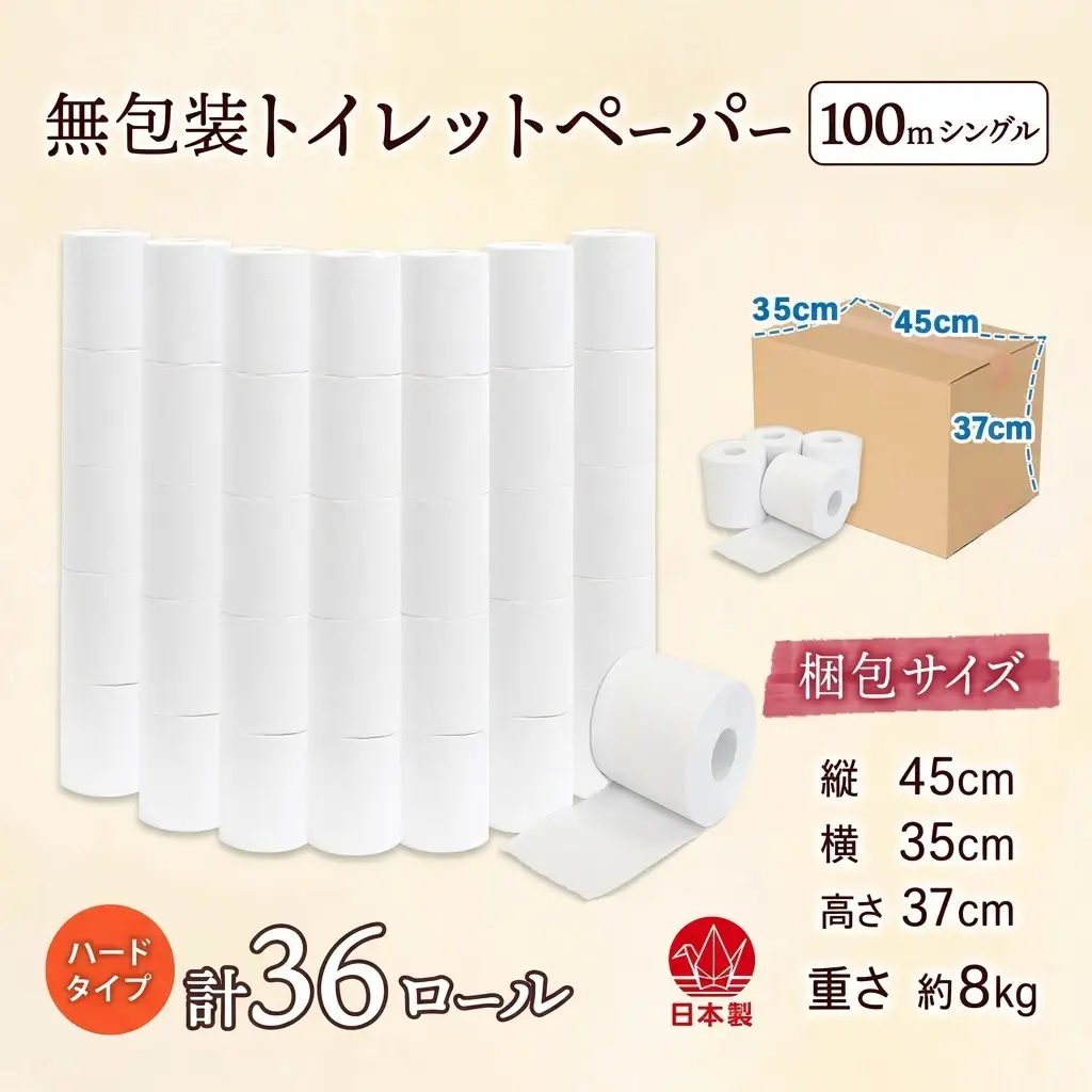 トイレットペーパー 無包装 36ロール トイレットペーパー