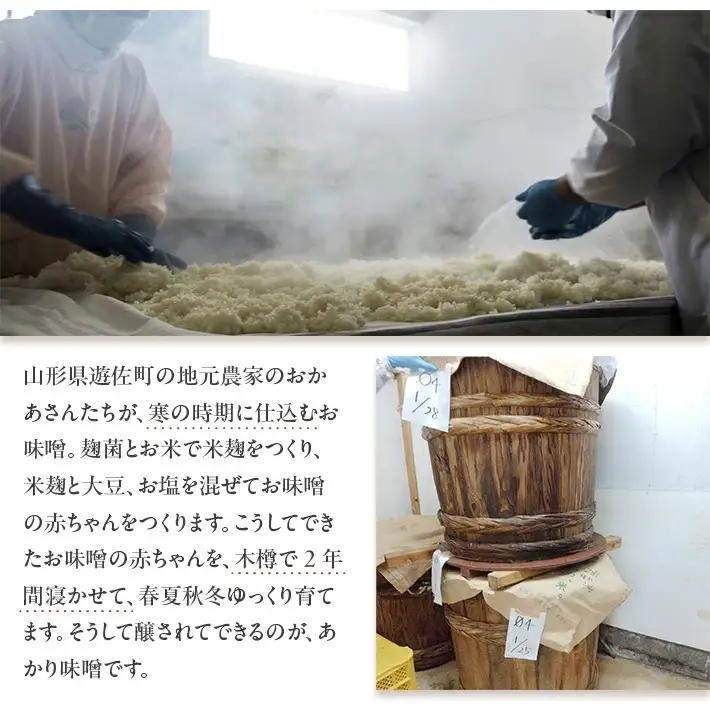 米味噌 あかり味噌 100g×20袋 計2kg 冷蔵便 ※離島発送不可 熟成 木樽仕込み 寒仕込み みそ クラフト味噌 小分け お試し 少量 東北 山形県 遊佐町 庄内 [1616]