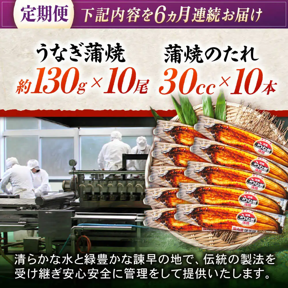 【6回定期便】【諫早淡水】うなぎ蒲焼10尾 / うなぎ ウナギ 鰻 蒲焼 たれ 老舗 / 諫早市 / 諫早淡水株式会社 [AHAT022]