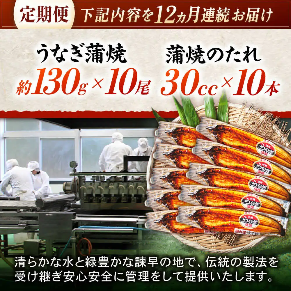 【12回定期便】【諫早淡水】うなぎ蒲焼10尾 / うなぎ ウナギ 鰻 蒲焼 たれ 老舗 / 諫早市 / 諫早淡水株式会社 [AHAT023]