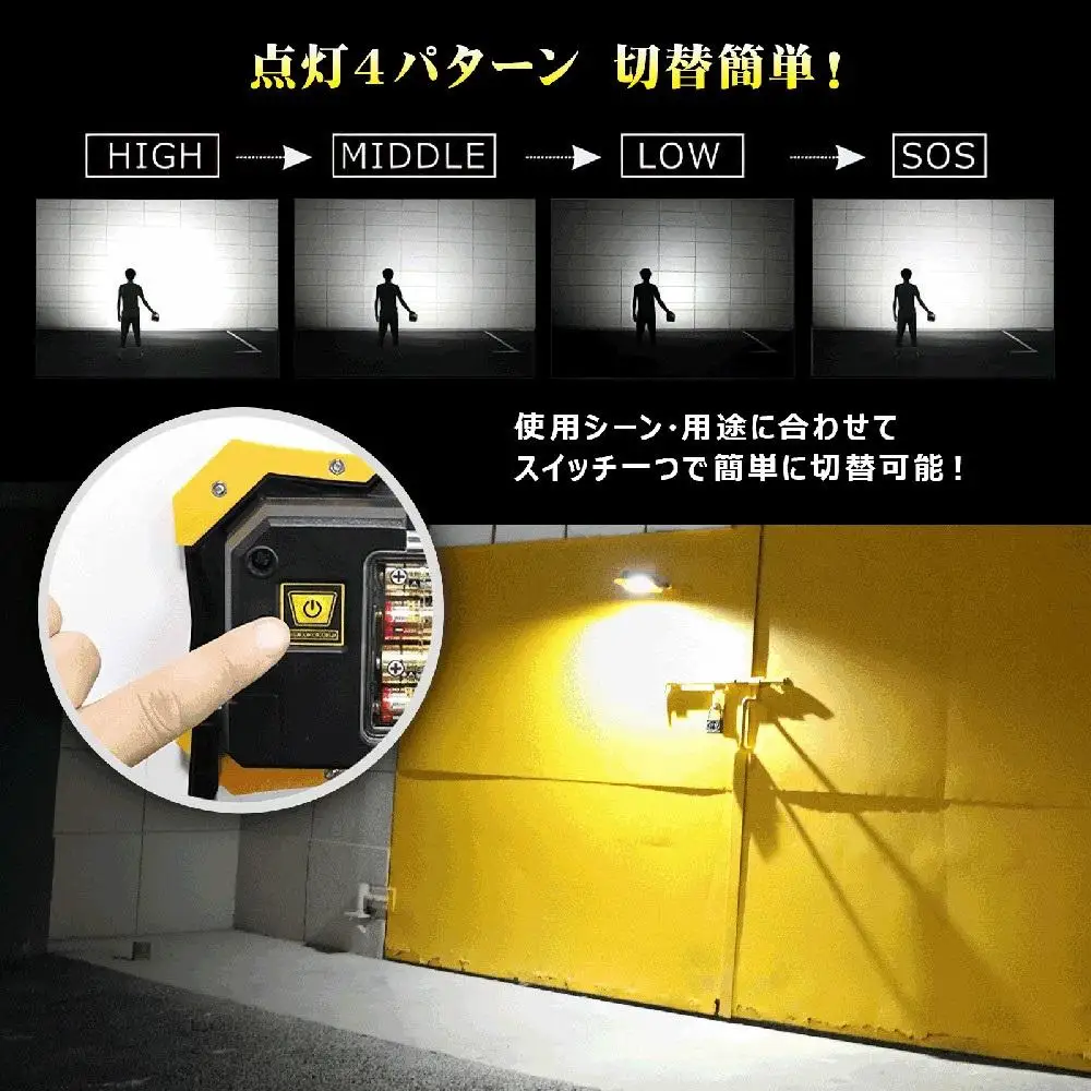 マグネット内蔵 コンパクトLEDライト 乾電池式 ワークライト YC-N3K