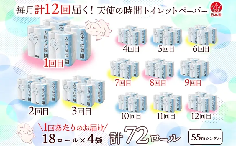 トイレットペーパー 定期便 12ヶ月 12回 トイレットペーパー
