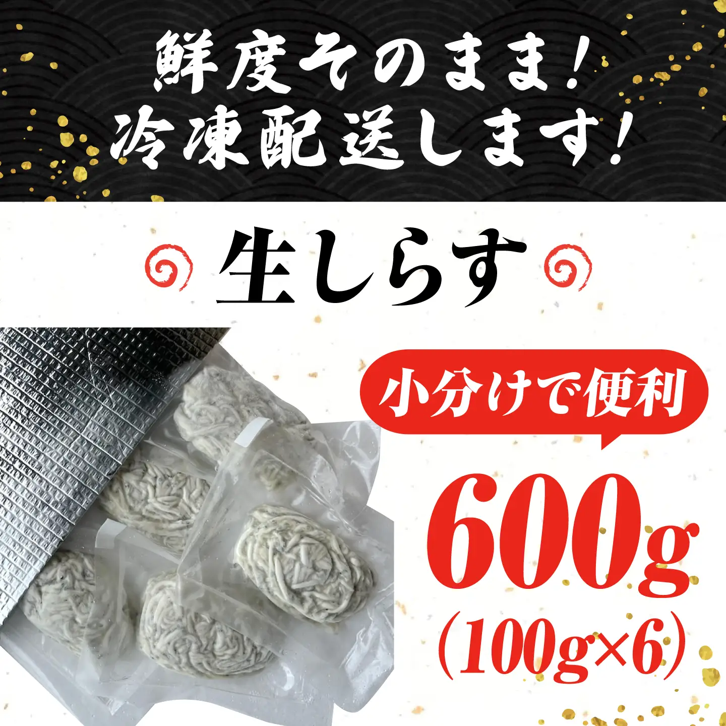 冷凍生しらす100g×6個 しらす[XCN005]