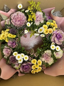 【 先行予約 ：2026年12月発送 】花 葉牡丹 リース 寄せ植え お正月 オンライン決済限定 花 花