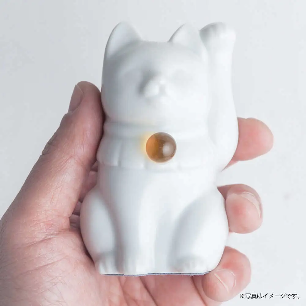 【瀬戸焼】＜招き猫＞Jeramic 2体セット 水晶4月 【m.m.d.】 / インテリア ネコ 風水 誕生石 [BBAC014]