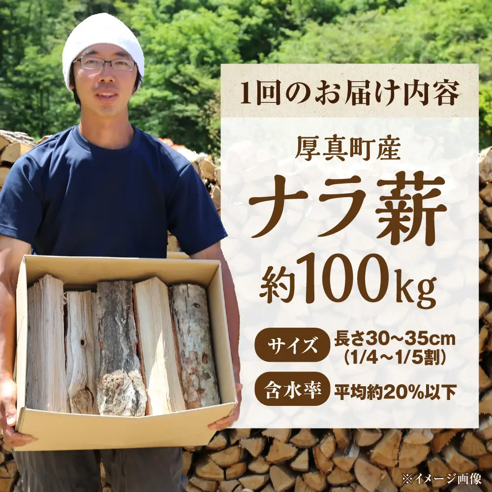 【全3回定期便】北海道 ナラ薪 100kg（20kg×5箱）【西埜馬搬】 薪 まき 薪ストーブ ストーブ キャンプ 北海道  [AXBE007]