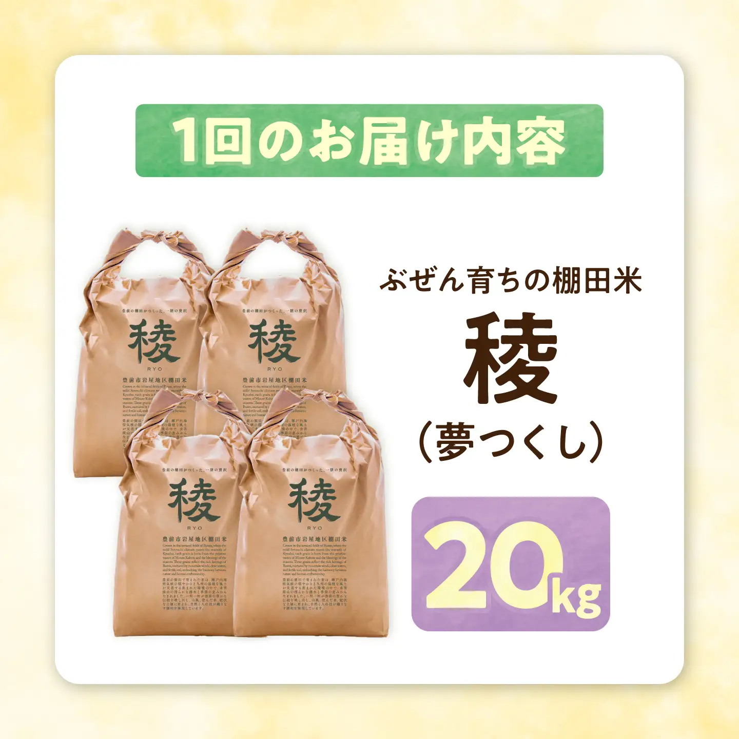 【全12回定期便】 求菩提米 夢つくし 20kg (5kg×4袋) VCO014 新米 定期便