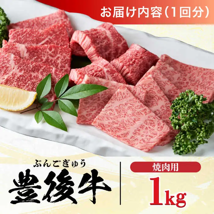 【全12回定期便】おおいた豊後牛 焼肉用 1kg(500g×2P) 赤身 モモ 焼肉  冷凍 豊後牛 BBQ [AREI103]