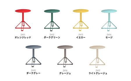 ＮＥＬ　カフェテーブル　タイプＢ　丸天板 アクセントカラー ZH13(イエロー)