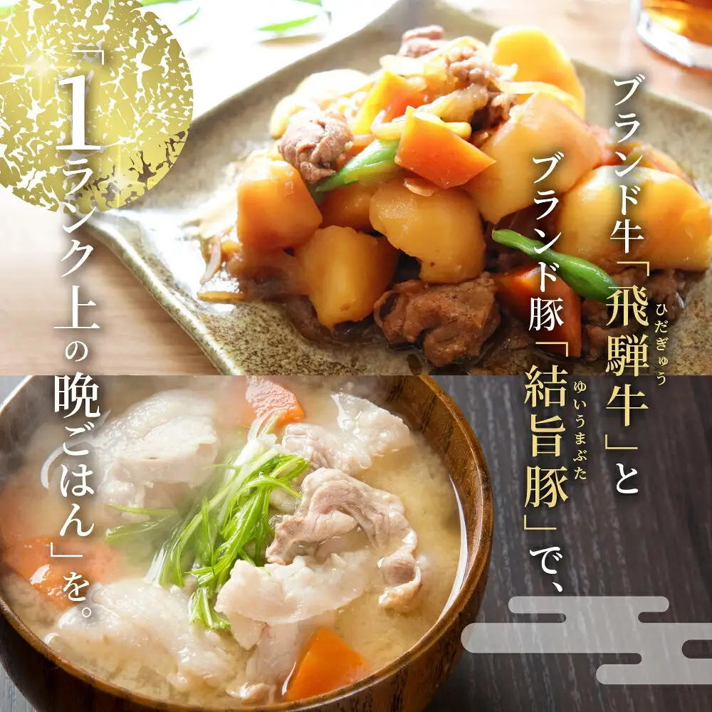 訳あり 飛騨牛 結旨豚 切落し 計1kg 訳あり 飛騨高山ミート [MS022]
