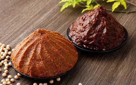 蔵元直送 浅野や 天然醸造 手造りみそ セット（豆みそ・米糀みそ（甘口） 各1kg）計2kg | 味噌 みそ 麹  調味料 無添加 豆みそ 米糀みそ 甘口