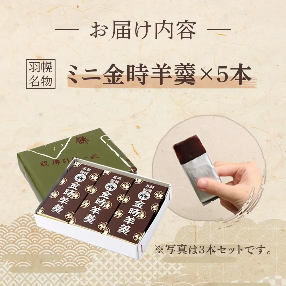 羽幌名物 ミニ金時羊羹5本入【11110】