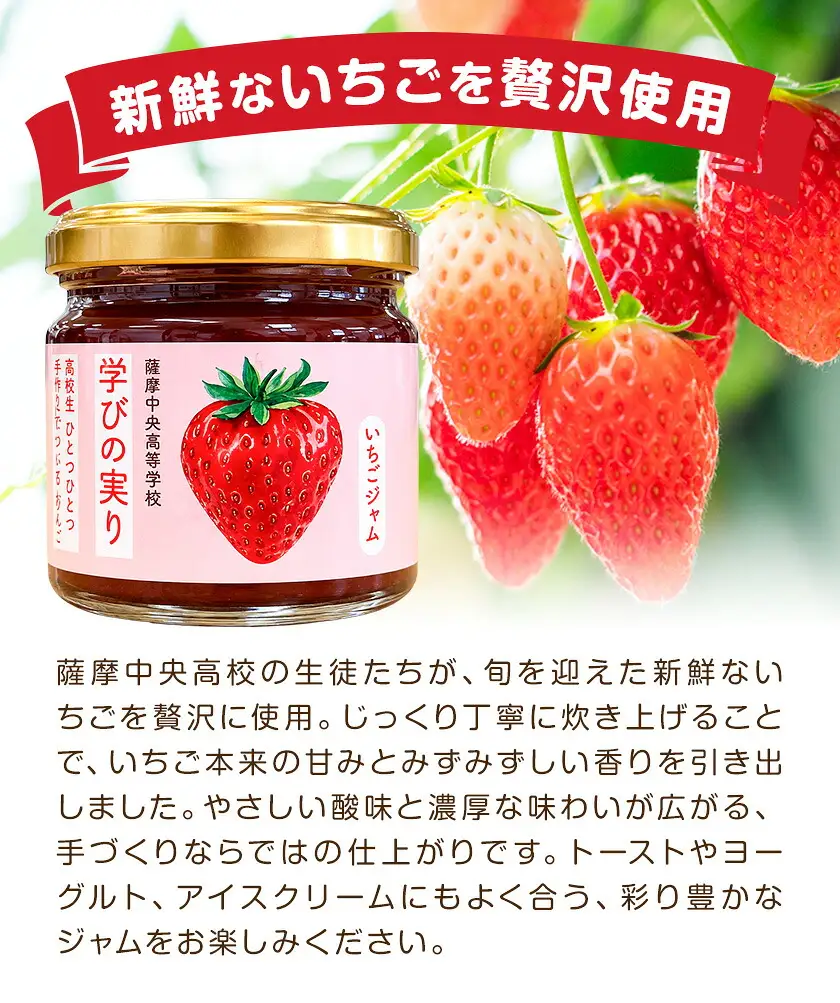 ジャム いちご 苺 いちごジャム 薩摩中央高校特製 8個セット (150g×8個) さつま町観光特産品協会《30日以内に出荷予定(土日祝除く)》鹿児島県 さつま町 高校生 ご当地グルメ お取り寄せ イチゴジャム 加工品