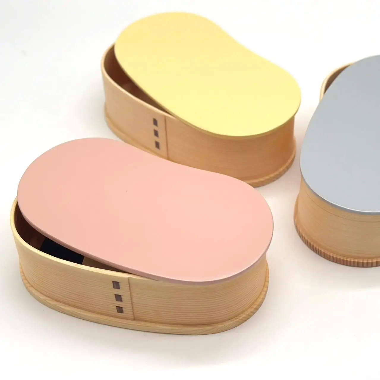 曲げわっぱ 豆型 パステルカラー グレー 弁当箱 紀州漆器 まげわっぱ お弁当 新生活 女子 大学生