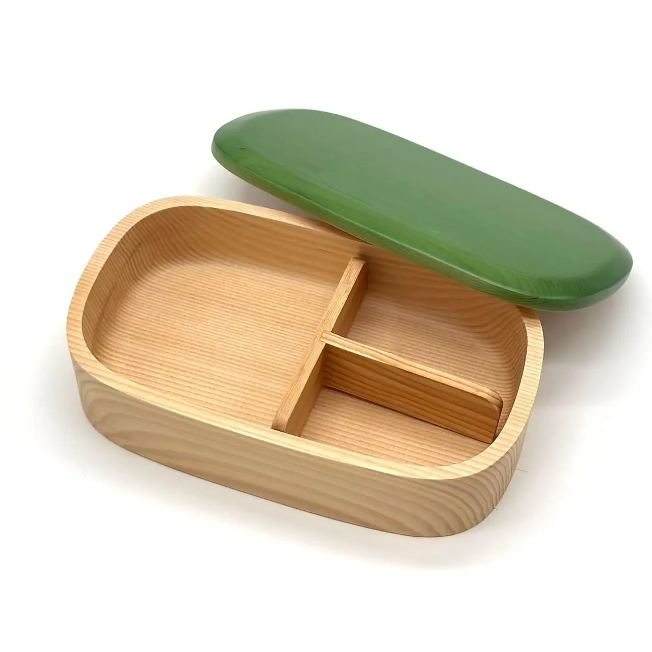 紀州塗り 食洗機対応 くりぬき弁当箱 リーフグリーン ランチボックス お弁当 かわいい 弁当女子 弁当男子
