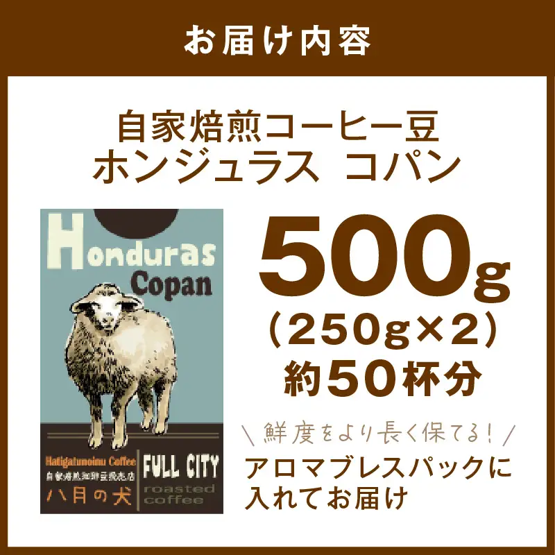 【コーヒー豆】 ホンジュラスコパン 500g コーヒー豆