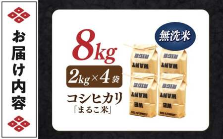 近江米 コシヒカリまるこ米8kg（2kg×4）無洗米 [AQCZ024] コシヒカリ
