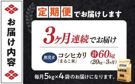 【全3回】近江米 コシヒカリまるこ米20kg（5kg×4）　無洗米 [AQCZ033] コシヒカリ