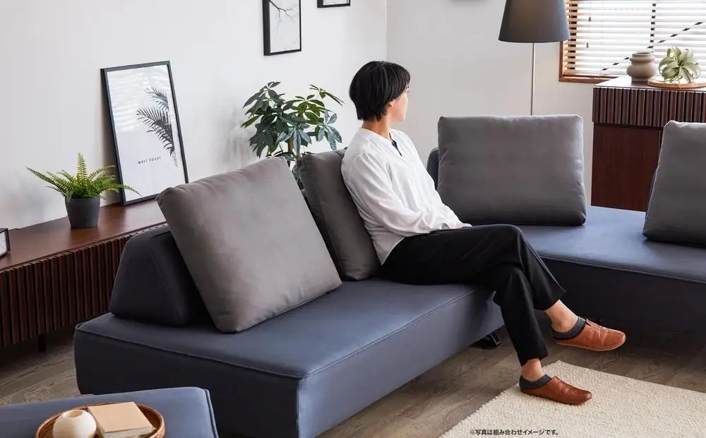 【本体取替カバー(同色)セット】 リバティ2 ソファ 160cm 3人掛け ダークグレー【モーブル】【大川家具】