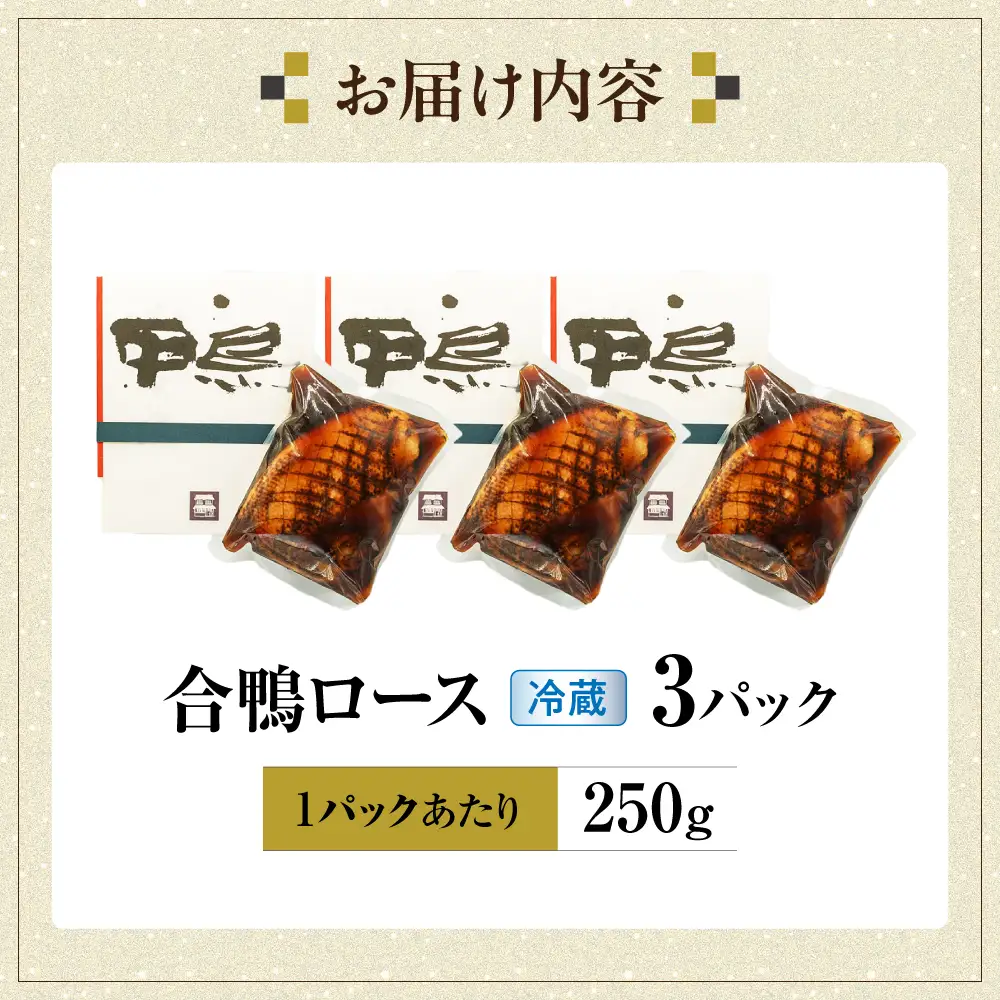 合鴨ロース 250g×3[AQCB010] 鴨肉 鴨