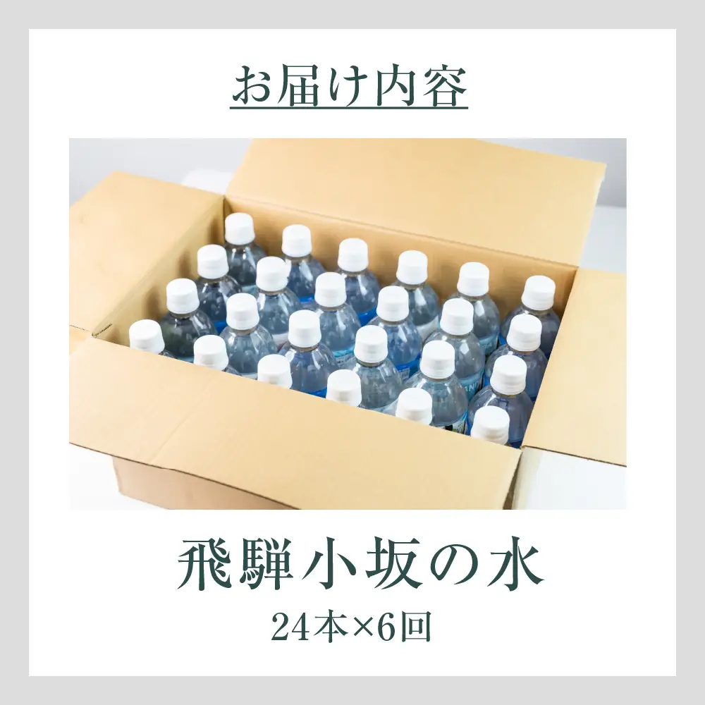 【先行予約2026年11月から発送開始】【定期便 6回】飛騨小坂の水（ナチュラルミネラルウォーター）500ml×24本（1箱24本入り）× 6カ月【110-B】