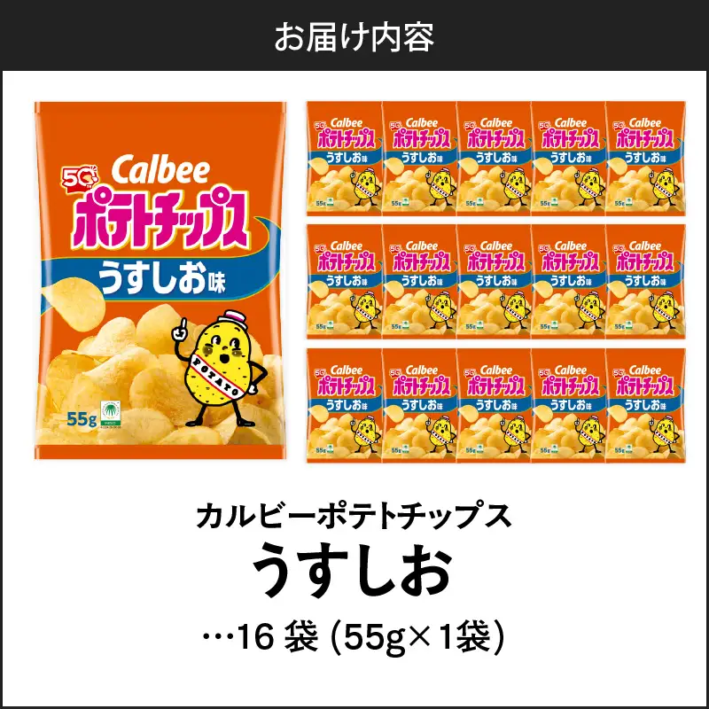カルビー ポテトチップス【うすしお】16袋 K194-002_03 菓子