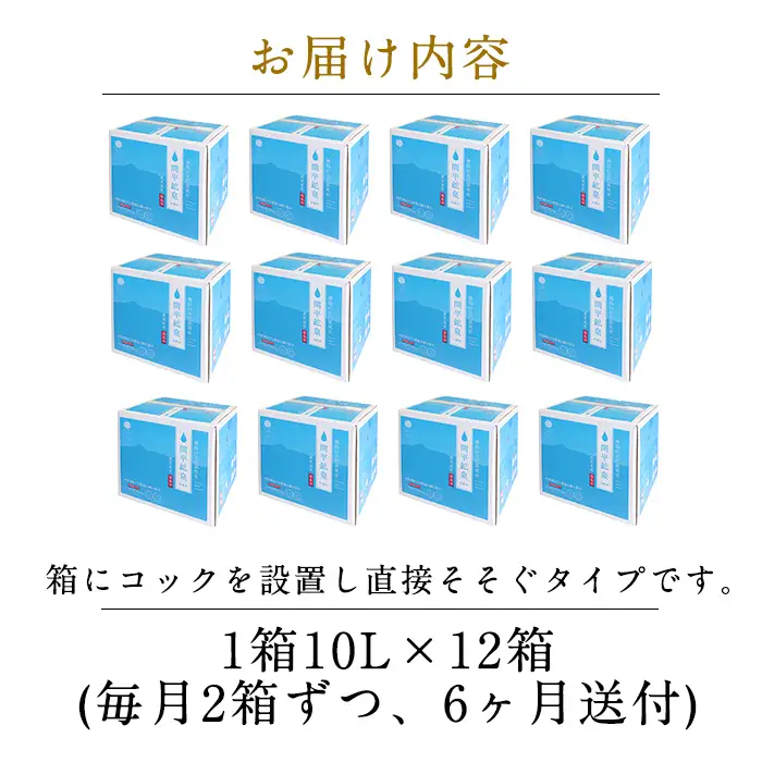 K-493 ＜定期便・全6回＞関平鉱泉水10L×2箱ずつお届け(計12箱)【関平鉱泉所】霧島市 シリカ シリカ水 水 シリカミネラルウォーター