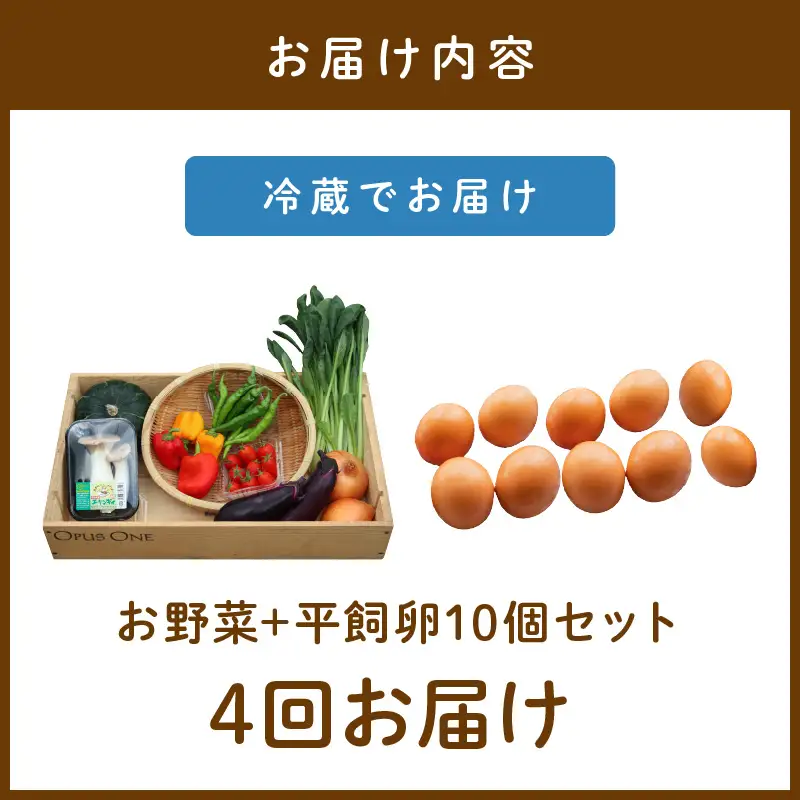 【4回定期便】有機野菜・京野菜の『京都やおよし』のお野菜＆平飼玉子10個の詰め合わせ